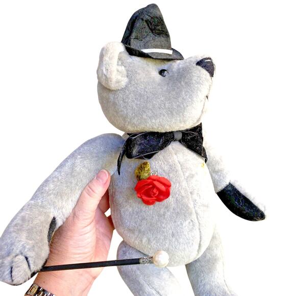 Handmade BALLARD BAINES BEAR CO Dorian Gray Bear Plush Jointed Posable 1990's - Picture 7 of 11